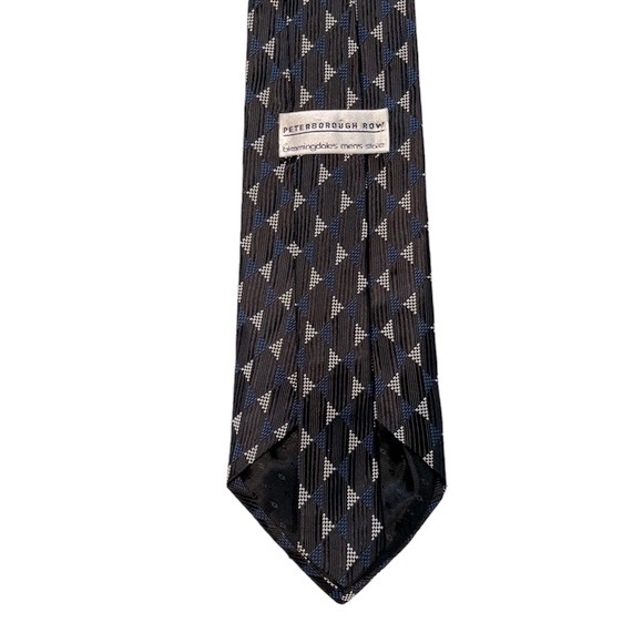 Peterborough Row for BLOOMINGDALES 100% Silk Tie Navy Geometric Print - Picture 3 of 7